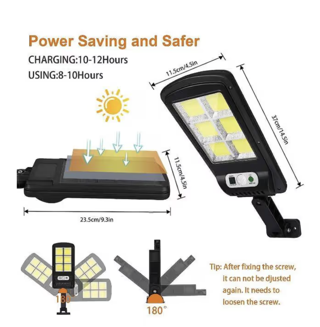 4 x Solar Street Lights Outdoor Remote Control Solar Parking Lot Lights