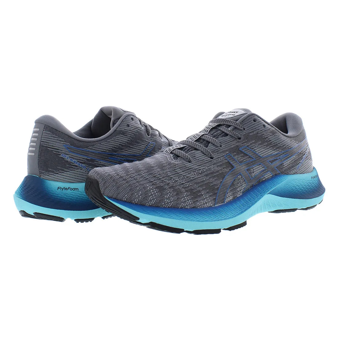 For Men's Gel-Kayano Lite 2 Running Shoes with FlyteFoam Midsole Rubber Outsole Genuine Leather Upper in Grey/Blue for Spring