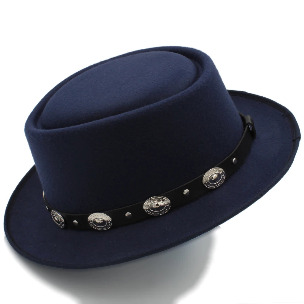 Men Women Pork Pie Hats Fedora Caps Trilby Sunhat Classical Retro Jazz Party Outdoor Travel Street Style Size US 7 1/4 UK L