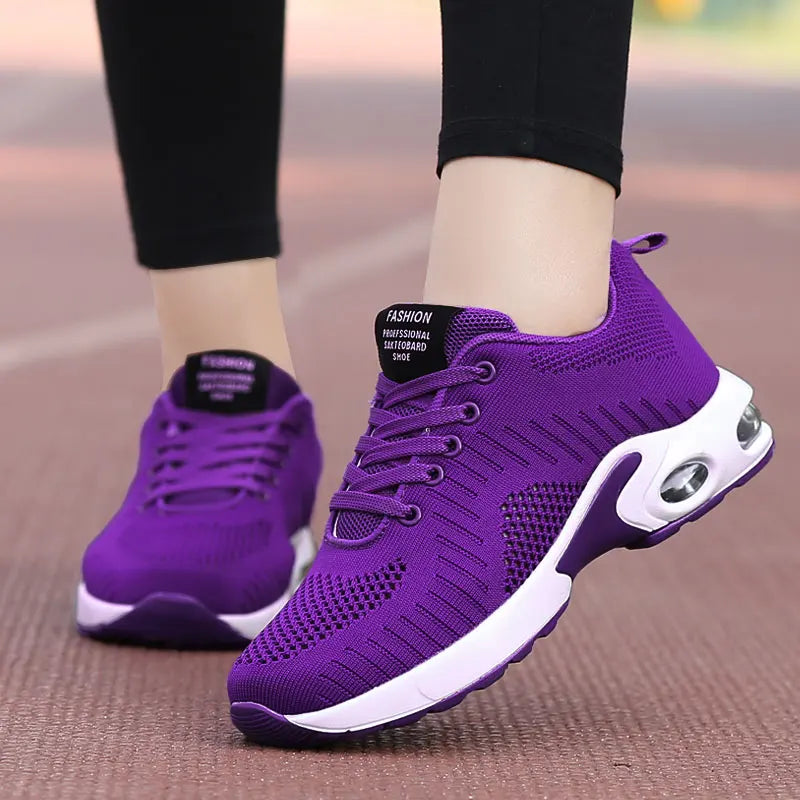 Women Platform Sneakers 2023 Red Height Increasing Sport Casual Running Shoes Femme Spring Mesh Walking Shoes Feminino Zapatos