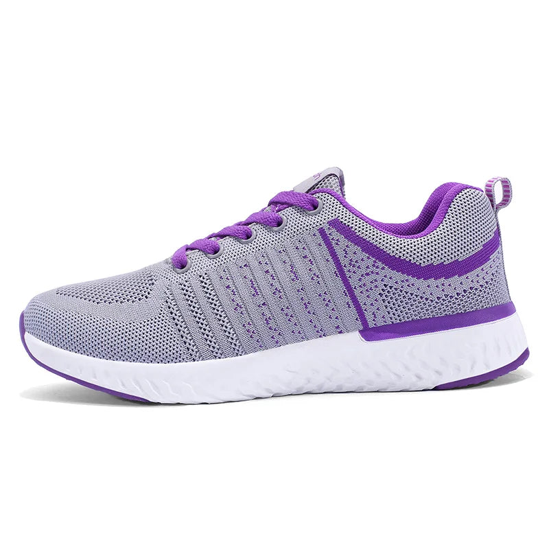 Black Knitting Ladies Sport Running Shoes Women Sneakers