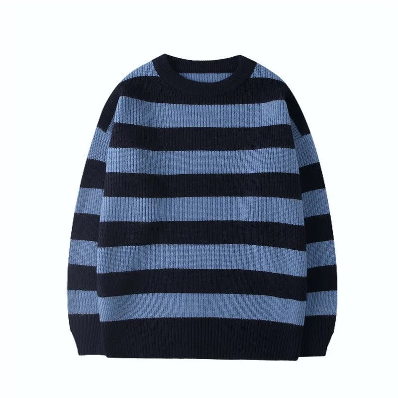 Harajuku Streetwear Striped Sweater Men Women Vintage Knitted Sweater Pullovers Tate Langdon Sweater Same Style WE375