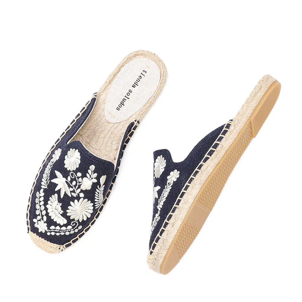 Espadrilles Slippers For Flat Shoes Real Mules Slides Hemp Summer Flip Flops Pantufas De Pelucia Bichos Tienda Soludos