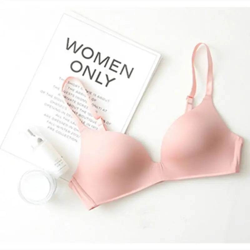 Thin Triangular Cup Bra Adjustable Shoulder Strap Gather Brassiere Wireless Anti-glare Bralette Seamless Sleeping Women Lingerie