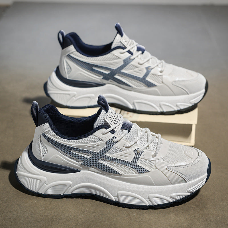 Men's New Spring Casual Comfortable Outdoor Versatile Soft-Soled Running Height-Increasing Sports Shoes for Students and Dads Trendy Shoes