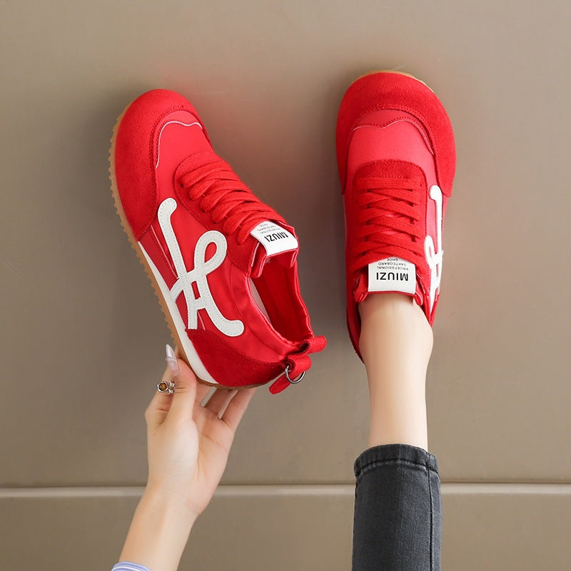 Women's 2025 New Summer Breathable Sports Shoes with 6cm Hidden Height Increase, German-Style Retro Running Shoes