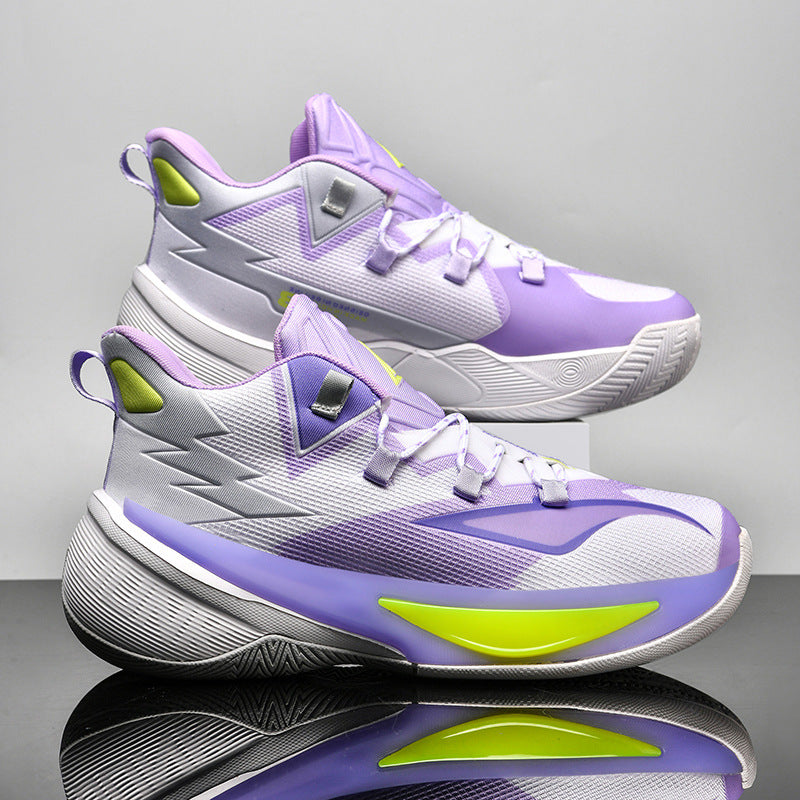 Basketball Shoes Men's and Women's Non-slip Wear-resistant Practical Training Shoes Mesh Breathable Running Sneakers for Teenagers and Students