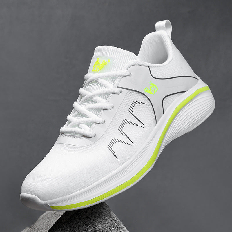 Large Size 45 New Breathable Lightweight Men's Running Shoes, High-End Trendy White Sneakers, Fashionable Sports Running Shoes