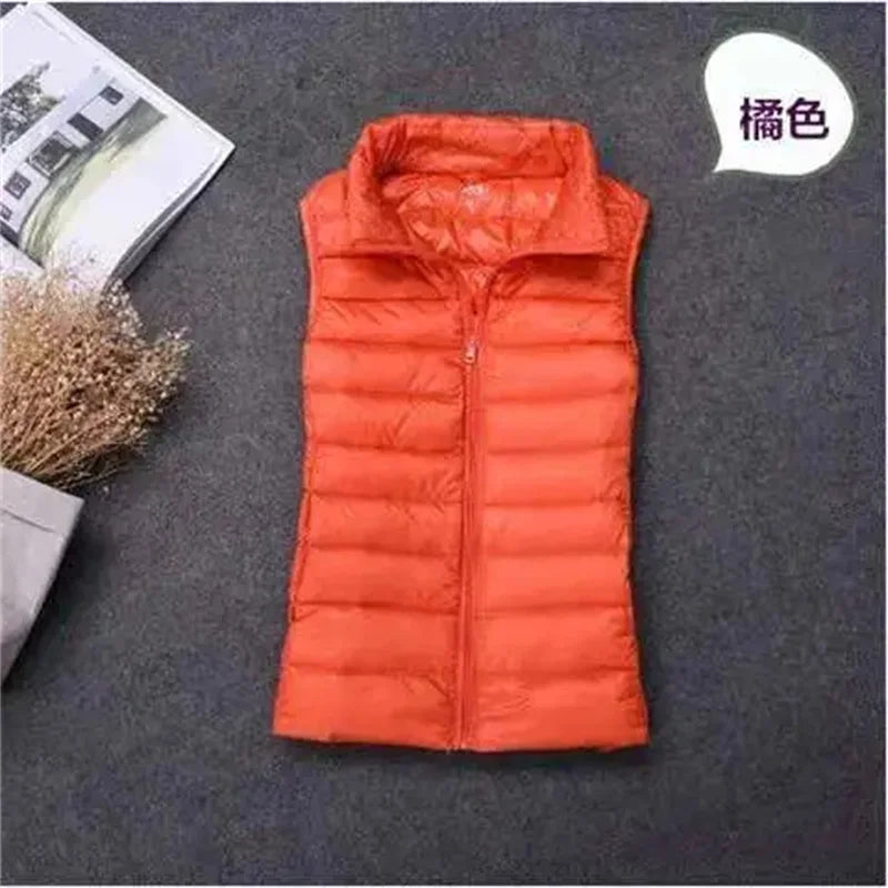 Ultralight Down Vest Women 2026 New Sleeveless Jacket Female White Duck Down Waistcoat Female Warm Puffer Jacket Outwear M-8XL