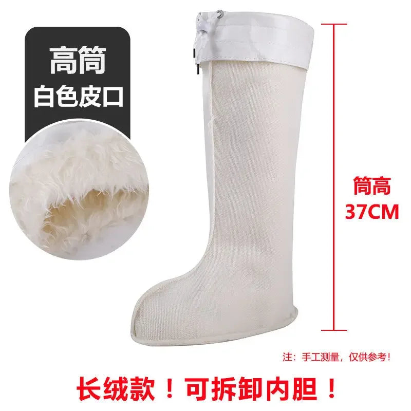 Cold-Proof Men's and Women's Rain Boots Cotton Cover Water Shoe Lining Winter Rain Boots Cotton Lining Fleece Lined