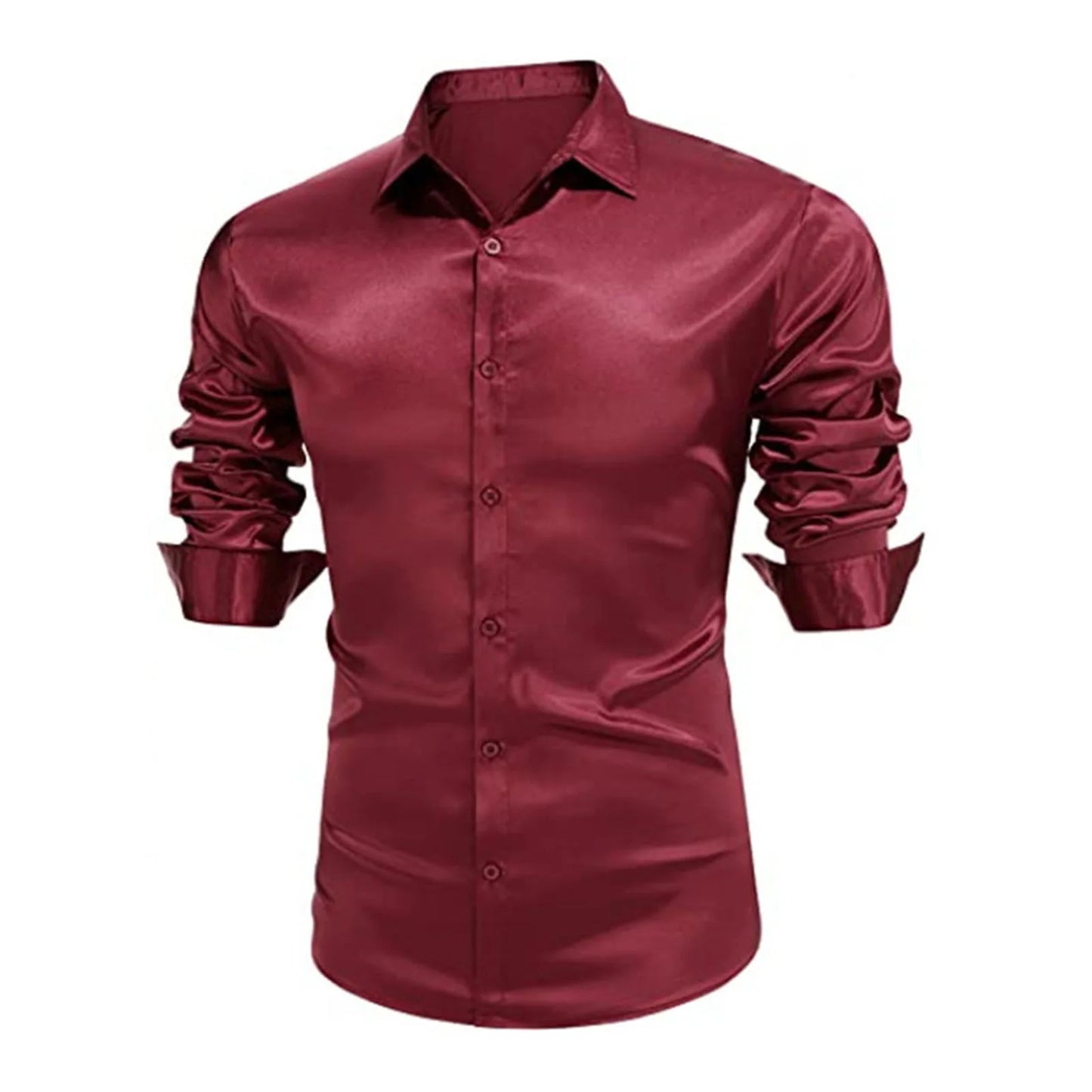 Autumn And Winter Formal Men's Long Sleeve Shirt Luxurious Wrinkle-resistant Non-iron Solid Color Business Casual Ice Silk