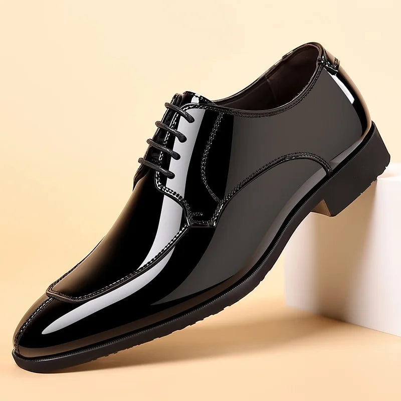 Business Men's Dress Shoes Patent Leather Trend Mens Party Shoe Soft Sole Casual Shoes Plus Size 38-48 Men Shoes High Quality