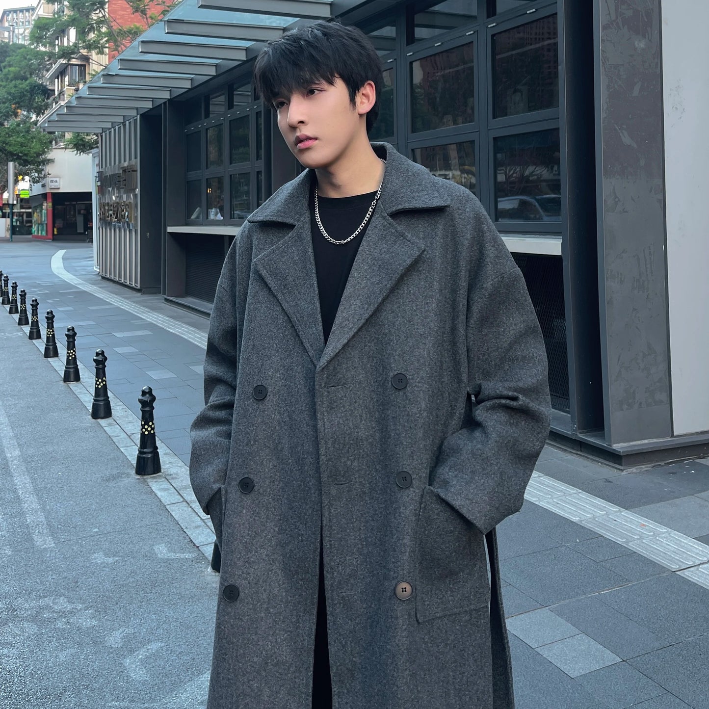 Long Coats Men chamarras para hombre Woolen Jackets winter coat men Trench Male Vintage Loose Heavy Jackets Men Leisure Overcoat