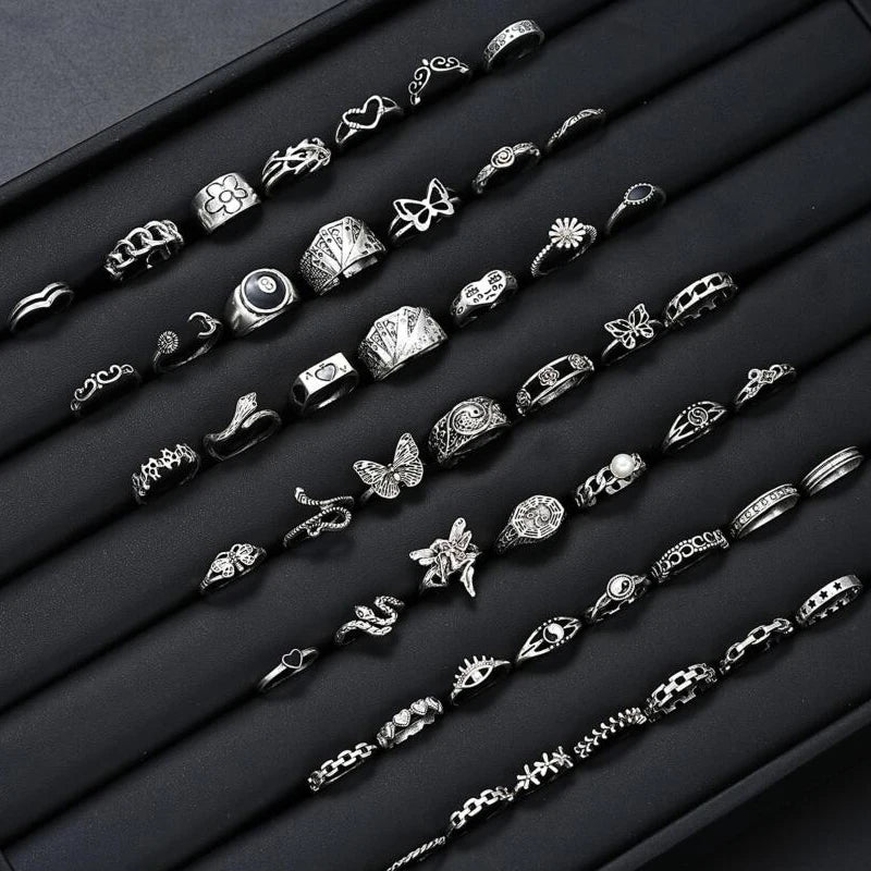 20 Pcs Vintage Punk Rings Set For Women Men Mix Style Hip Hop Heart Snake Skull Eye Finger Ring Fashion Jewelry Party Gifts 2026
