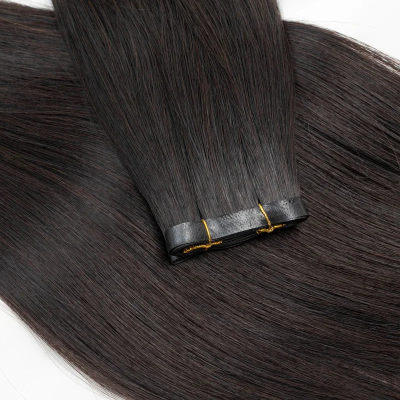 Long Flat Weft Invisible Tape Bundles Human Hair PU Skin Weft Hair Extension Injected Seamless & Glueless Tape On Hair Weft