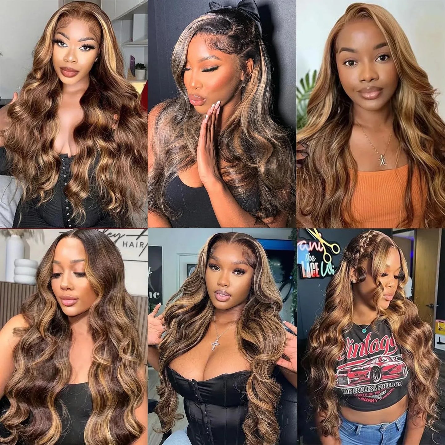 P427 Highlight Human Hair Wig 13x4 Body Wave Lace Front Wigs 30 40 Inch 13x6 HD Lace Frontal Human Hair Wigs 200% Density