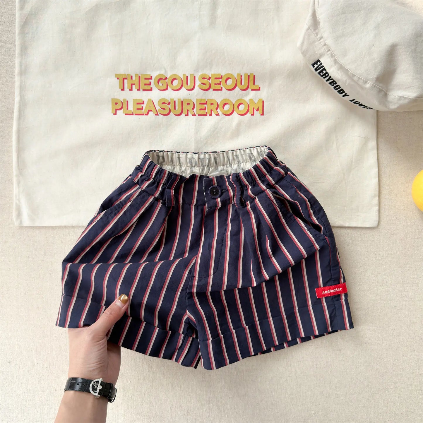 2026 Summer New Children Casual Striped Shorts Boys Girls Loose Shorts Thin Cotton Toddler Pants Fashion Kids Clothes
