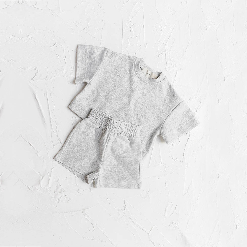 Toddler Baby Boys Clothes Fashion Summer Outfit Sets Short Sleeve Solid Color Tops Shorts 2PCS Casual Kids Clothes Suit