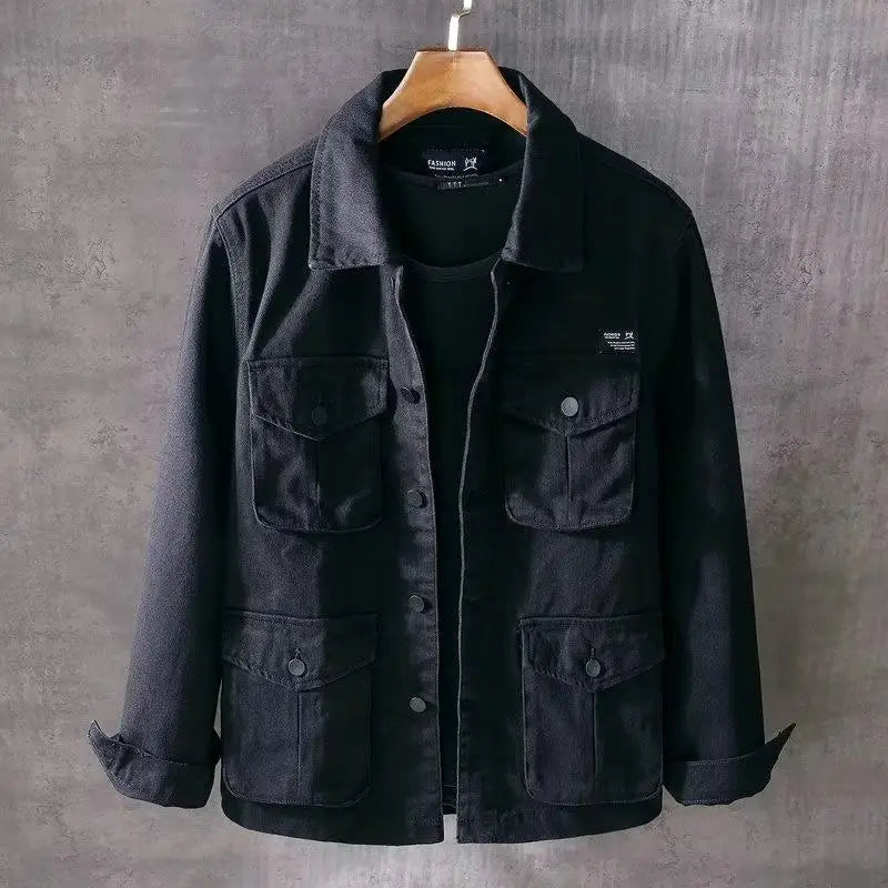 Washed Jackets Trendy Brand Casual Work Jackets Men's Loose Spring Autumn Tops Japanese Style