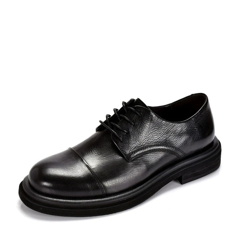 Italian Luxury Mens Shoes Solid Color Genuine Leather Flat Oxford Casual Business Social Shoe Male Sneakers Black Brown