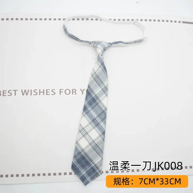Trendy JK Ties Bowtie Women College Student Collar Neckwear Daily Shirt Accessories Cotton Plaid Bowknot Lolita Girls Lazy-tie BAZAARHUBO