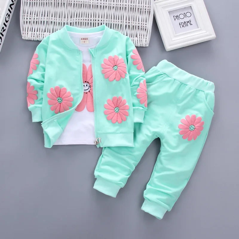 Fashion Autumn Children Suits Baby Boys Girls Clothes stamp Cotton T-Shirt Pants 2Pcs/sets Spring Toddler Clothing Sport Suits