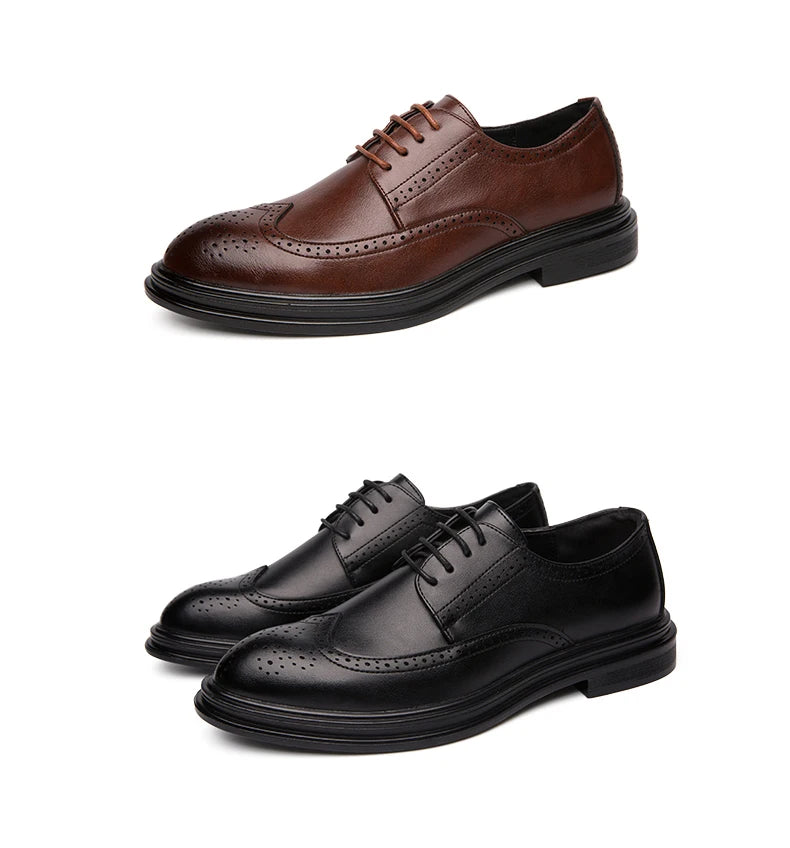High Quality Brogues Leather Shoes Men Classic Men's Dress Shoes Formal Office Wedding Shoes For Men Casual Business Shoes