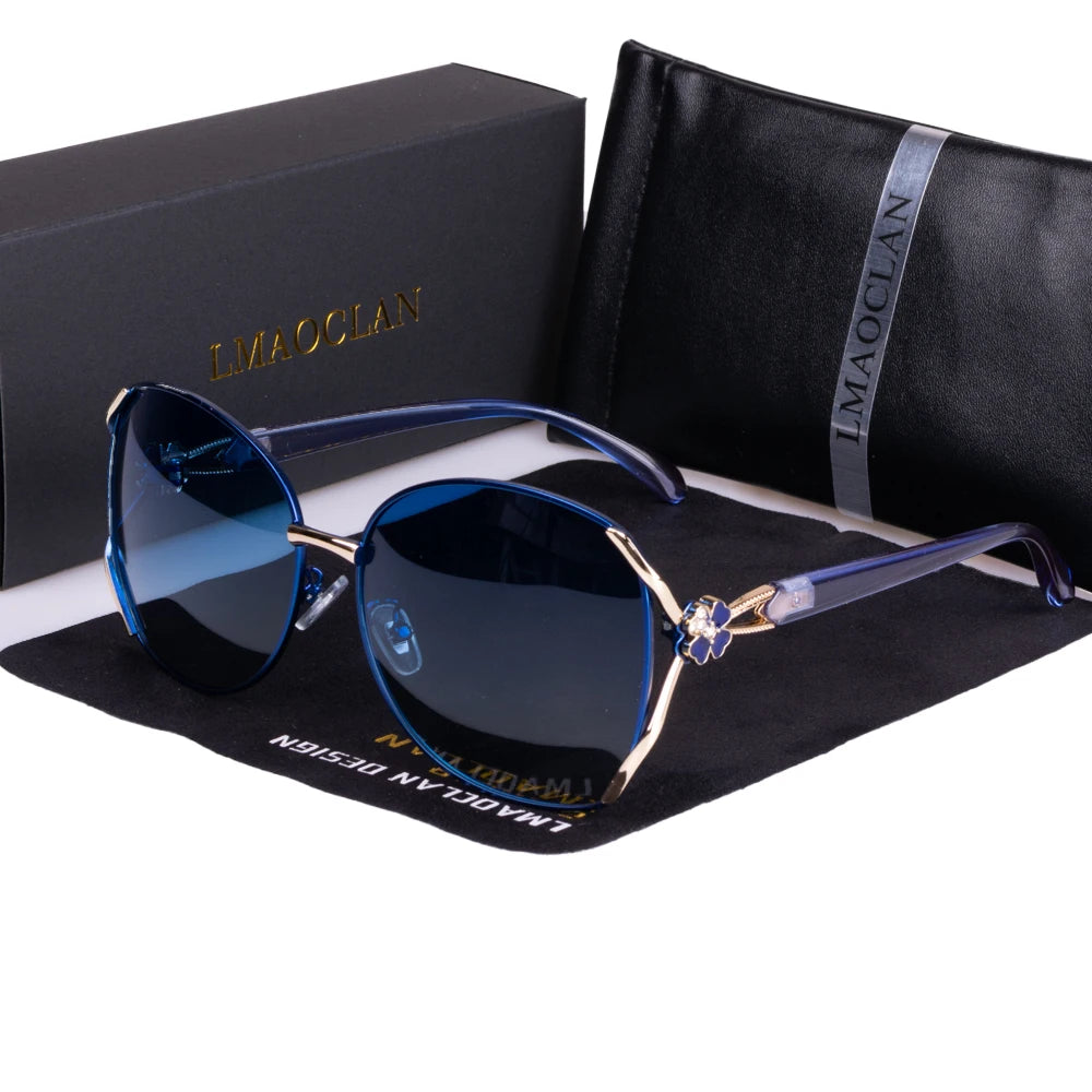 2024 New Women Metal Polarized Sunglasses Luxury Fashion Ladies Vintage Brand Designer Female Sun Glasses oculos gafas BAZAARHUBO