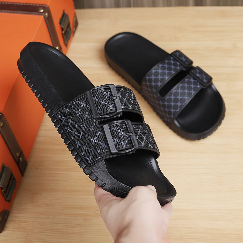 Brand Men Women Sandals Summer Designer Couple Cork Clogs Sandals Luxury Classic Unisex Mules Beach Slide With Adjustable Buckle