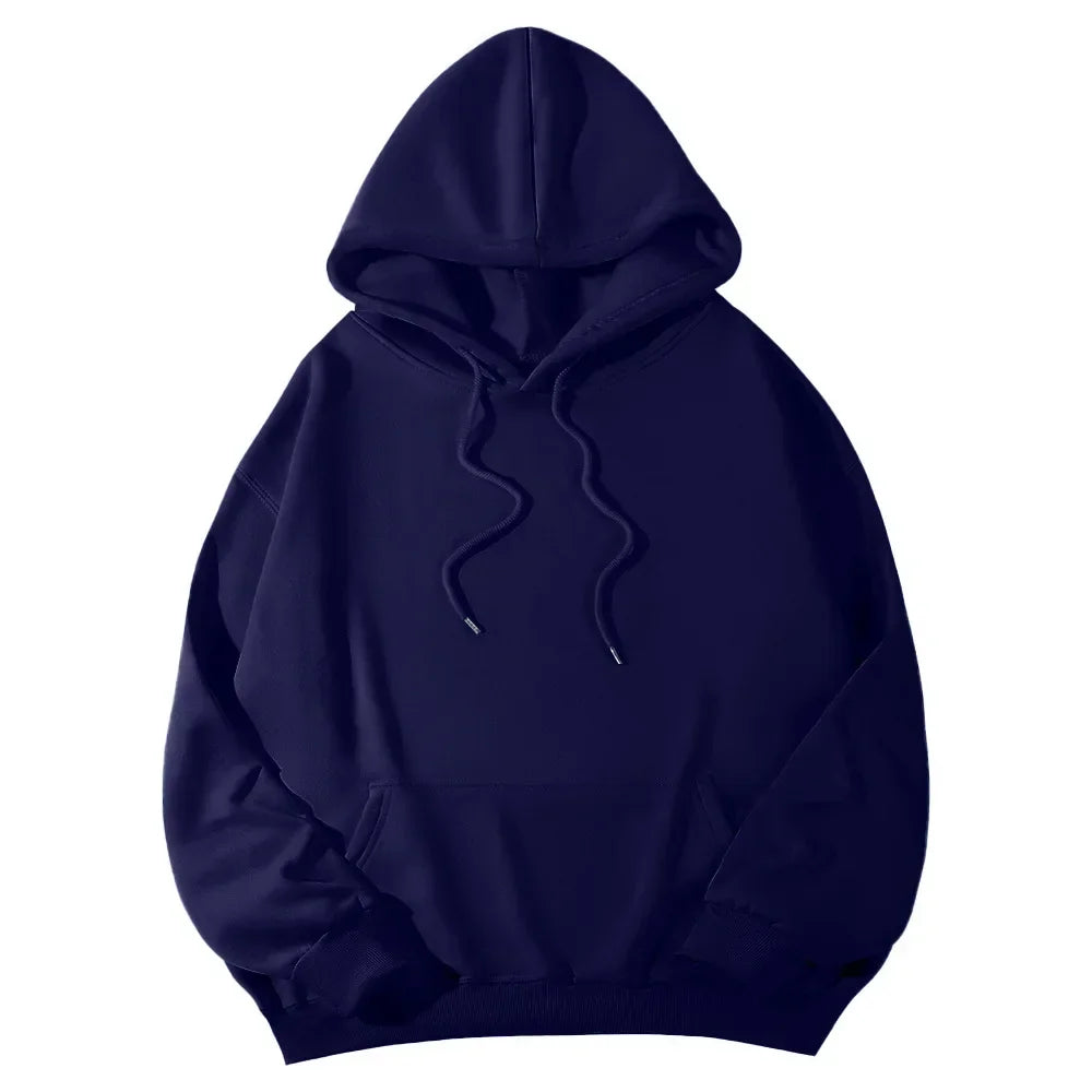 2026 Men's wide Hood Sweatshirt European and American men's and men Sweatshirt Solid Harajuku Long Sleeve Female Loose male Coat BAZAARHUBO