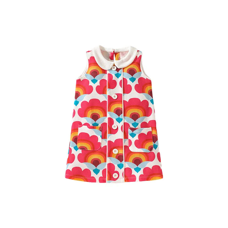 Little maven Baby Girls Casual Clothes Little Girls 2026 New Summer Dress Kids Elegant Party Dress Children's Clothing