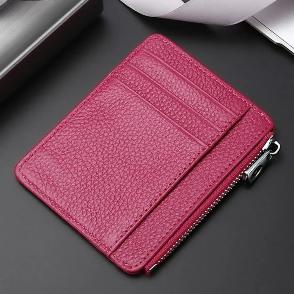 Universal Genuine Leather Card Case Multi-card Slot Ultra Thin Card Holder Simple Travel Card Organizer Men Women
