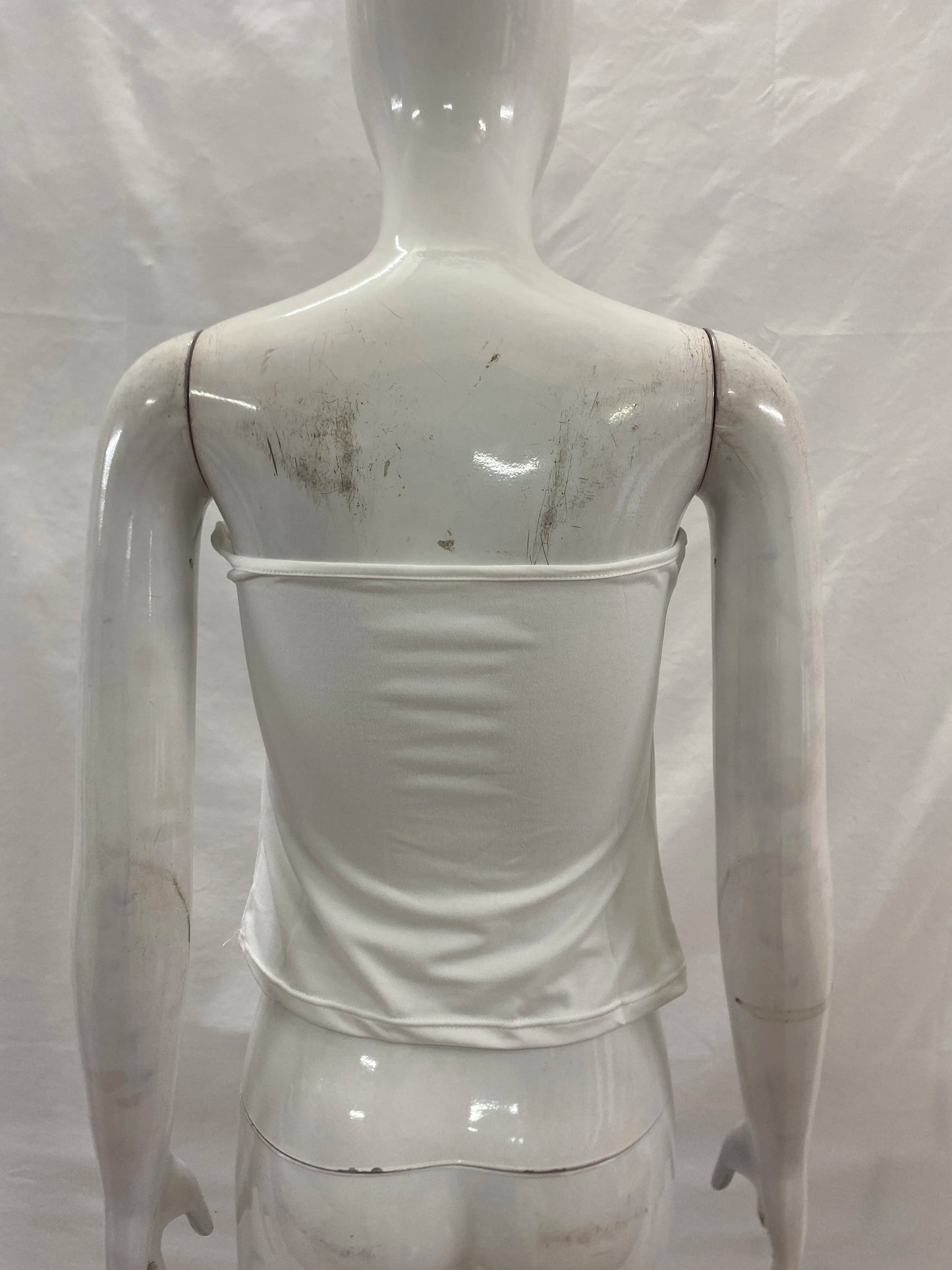 European and American summer fashion sexy exposed navel short style strapless shoulder solid color top women's clothing