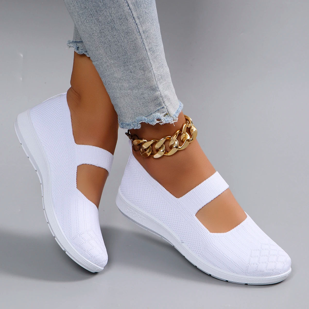 Spring new women's sports shoes, fashionable, breathable, lightweight, non-slip, wear-resistant, casual sports shoes, flat shoes