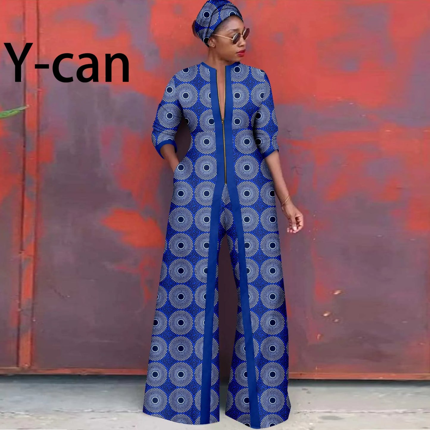 African Clothes for Women New Fashion Women Jacket Long Coat and Pants with Headscarf Ankara Print Elegant Party Dress 2426005
