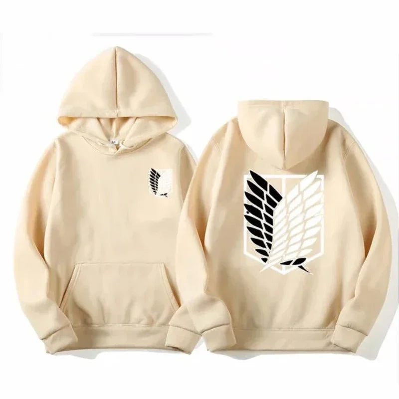 Anime Attack on Titan Printed Men's Hoodie Street Fashion Adult Men and Women Warm Pullover Sweatshirt Harajuku Clothes