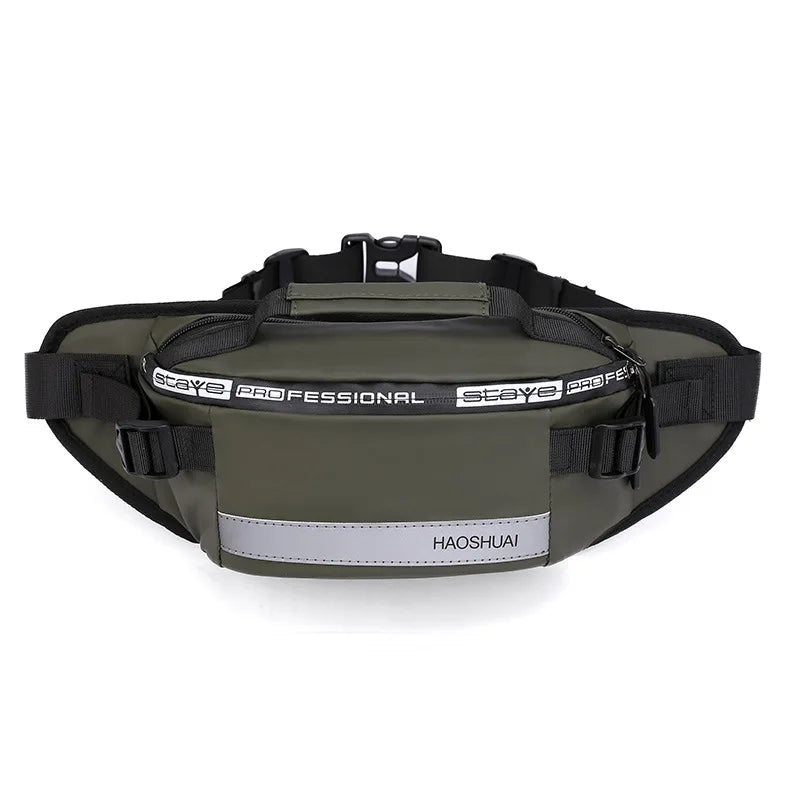 Anti-theft Male Belt Close-Fitting Waist Bags Multi-Functional Hip Bum Reflective Strip Shoulder Bag Men Nylon Fanny Chest Pack