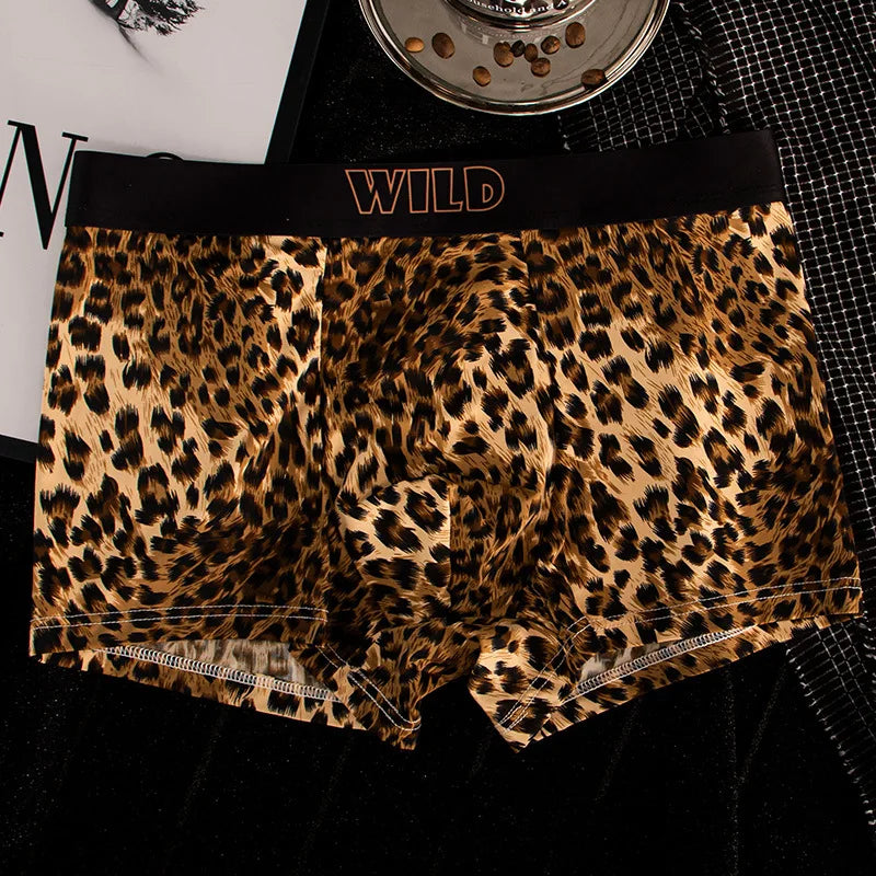 EXILIENS New Leopard 1pcs/3pcs Boxer Men Underwear Hot Underpant Mens Boxers Masculinas BoxerShorts Man Panties Size L-3XL KX735