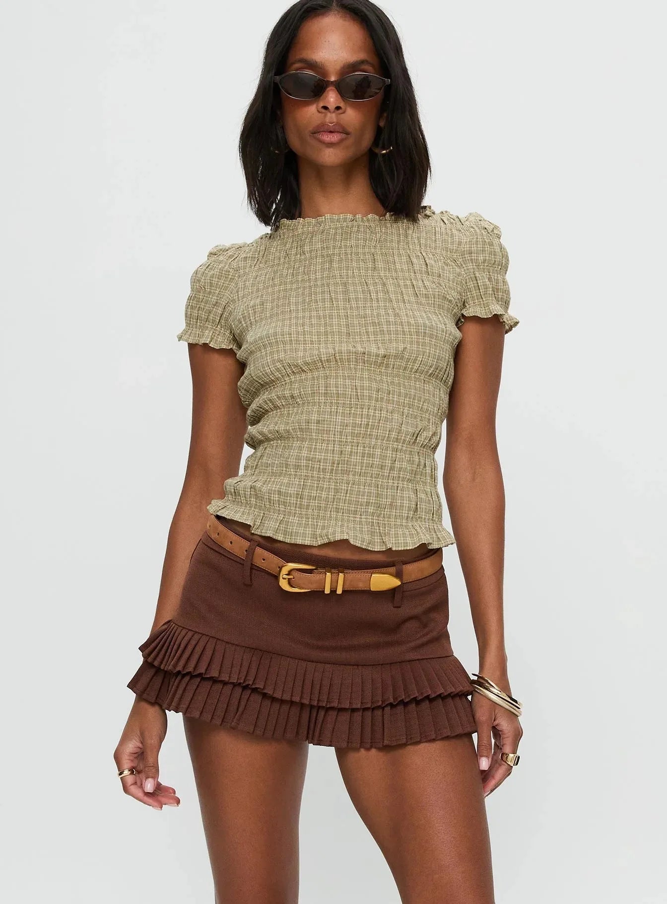2026 European and American Ladies Fashion Sexy Hot Girls Low-waist Pleated Short Skirt Pants To Prevent Exposure