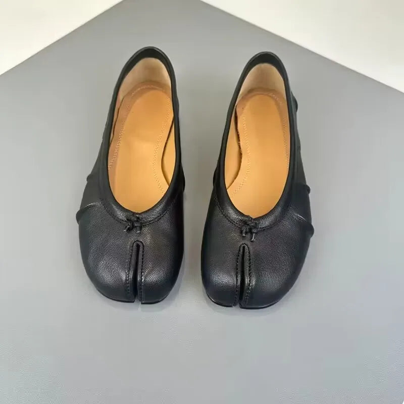 Women Tabi Ninja Soft Comfy Increase Height 3cm Flats Shoes Fashion Bow Knot Split Toe Casual Loafers Shoes