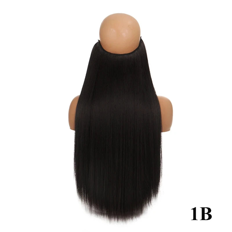Fish line hair extension piece length (40cm 50cm 60cm) straight hair curly hair daily wear suitable for all women