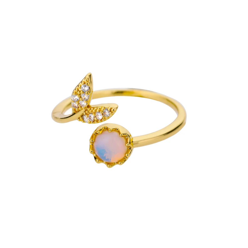 Zircon Moon Star Rings For Women Stainless Steel Glowing Moon Star Adjustable Finger Ring Aesthetic Wedding Jewelery Gift Femme