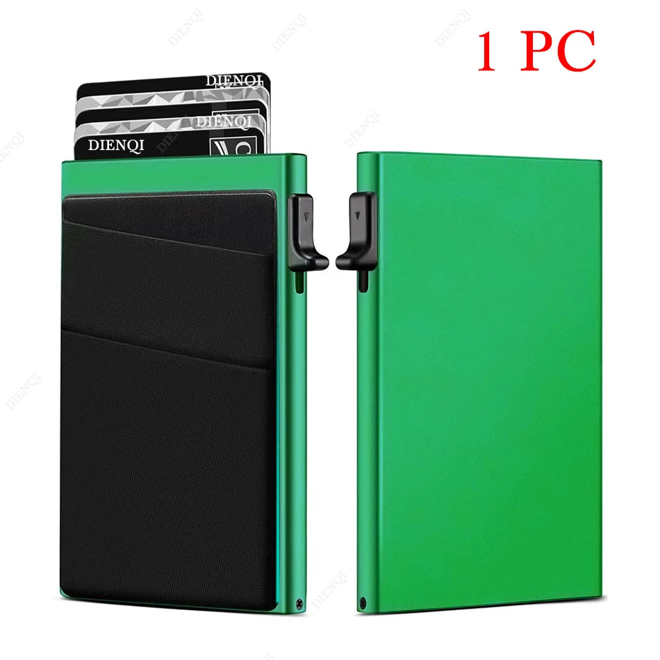 DIENQI Anti-theft Card Protectors Card Holder Minimalist Smart Wallet RFID Protection Aluminum Metal Cardholder Case Porte Carte