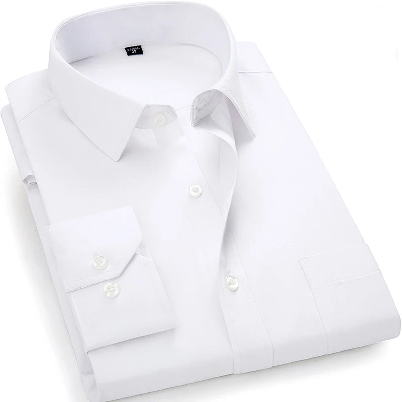 Quality Plus Size S To 8xl Formal Shirts for Men Striped Long Sleeved Non-iron Slim Fit Dress Shirts Twill Social Man's Clothing