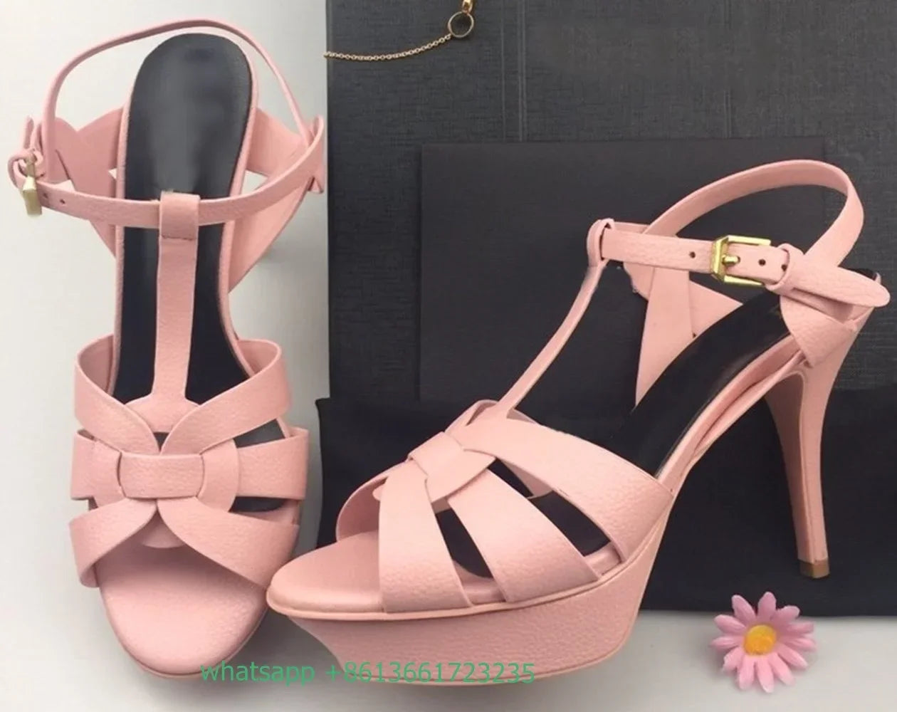 Platform Cross Strap Women Sandals Solid Peep Toe Thin High Heels Pu Slingback Ankle Strap Summer Sandals Fashion Party Shoes