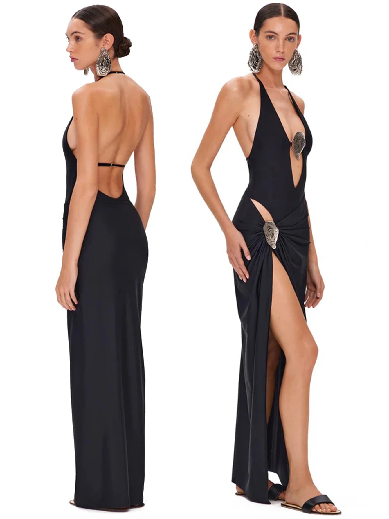 Sexy Deep V Neck Swimsuit With Skirt Women 2 Pcs Suits 2025 High Leg Backless Swimwear Fashion Female Holiday Beachwear Outfits