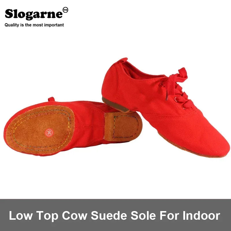 Children Canvas Ballet Shoes Kids' Soft Dance Shoes Women Men Dancing Ballroom Latin Modern Jazz Shoes Yoga Training Footwear