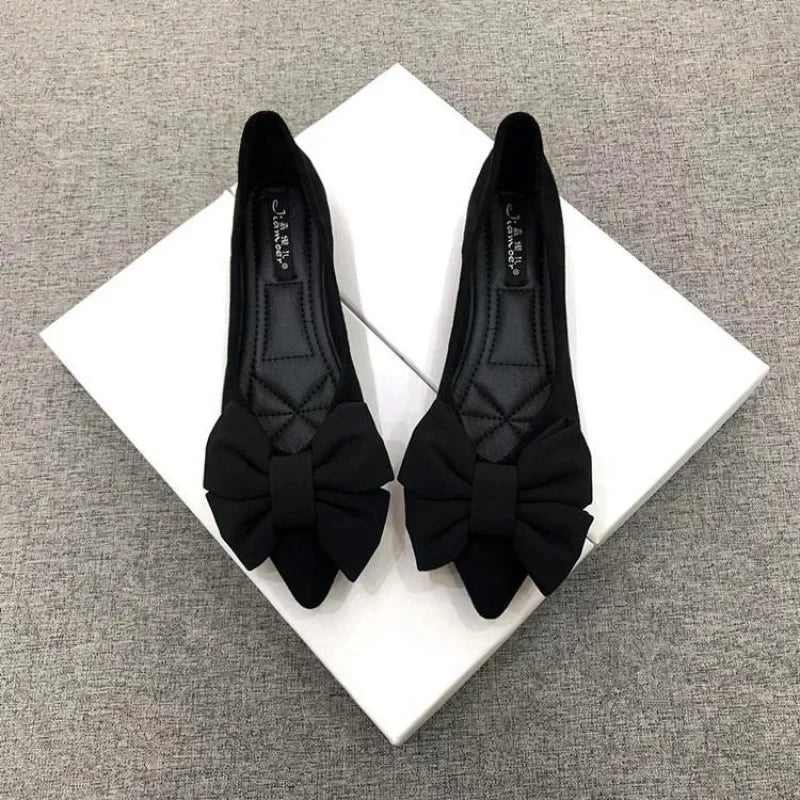 New Spring and Autumn Style Fashionable Comfortable and Versatile Women Shoes Casual Simple Wear-resistant Flat Bottom Bow Shoes