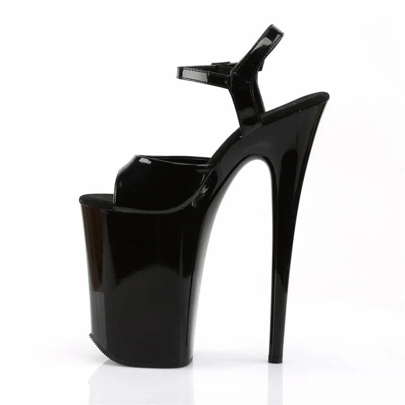 Gothic Rivet Cross dressing 26cm High Heels sandals platform 10inch Stiletto Heels Exotic open toe Stripper shoes pole dancing