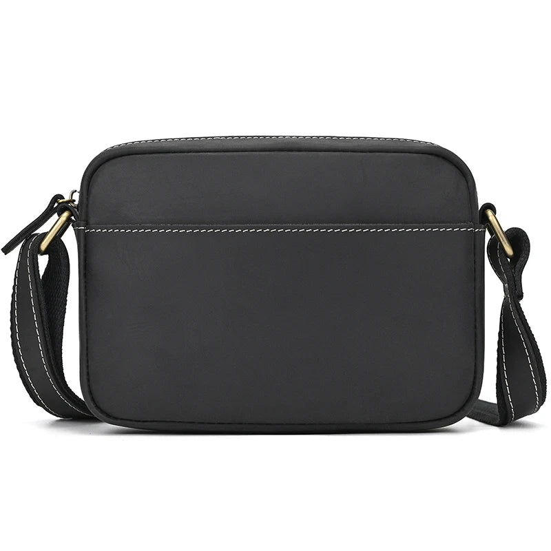 Crazy Horse Leather Messenger Bag Men's Leather Shoulder Bag For Mobile Phone Sling Bags For Men Woman Cross Body Bag
